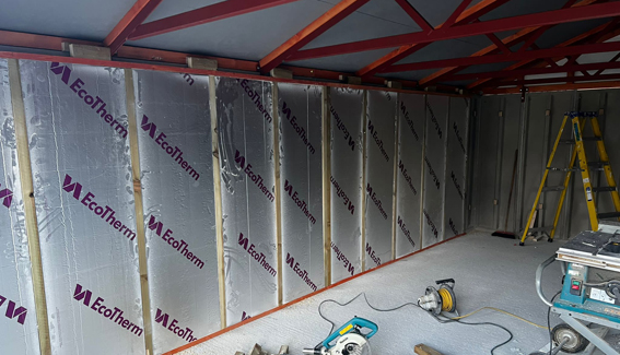 Garage insulation installation